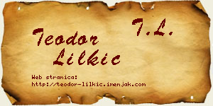 Teodor Lilkić vizit kartica